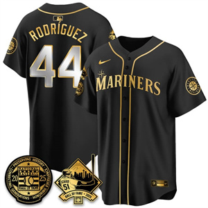 Men's Seattle Mariners #44 Julio Rodriguez Ichiro Number Retirement Jersey V2 All Stitched