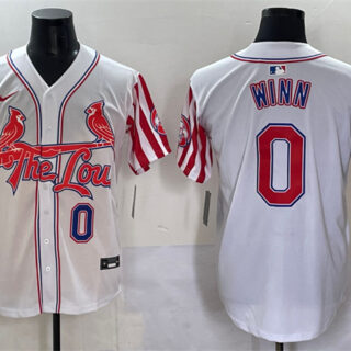Men's St.Louis Cardinals #0 Masyn Winn White Independence Day Vapor Premier Limited Stitched Baseball Jersey