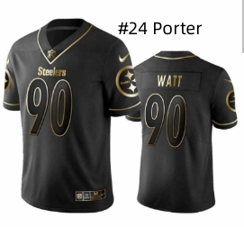 Men's Steelers #24 Joey Porter Jr. Black Team Color Stitched Football Vapor Untouchable Limited Jersey