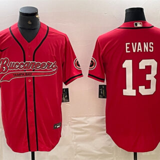 Men's Tampa Bay Buccaneers #13 Mike Evans Red Cool Base Stitched Baseball Jersey