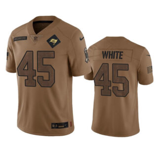 Men's Tampa Bay Buccaneers #45 Devin White 2023 Brown Salute To Service Limited Stitched Jersey