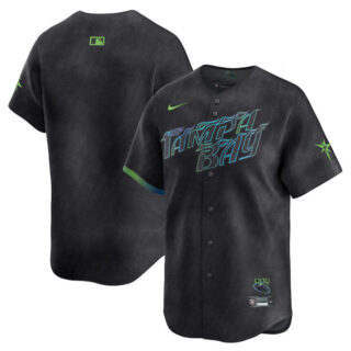 Men's Tampa Bay Rays Blank Charcoal 2024 City Connect Limited Stitched Baseball Jersey