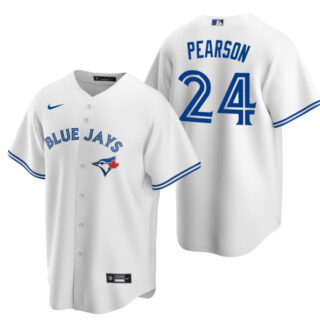 Men's Toronto Blue Jays #24 Nate Pearson White Cool Base Stitched Jersey