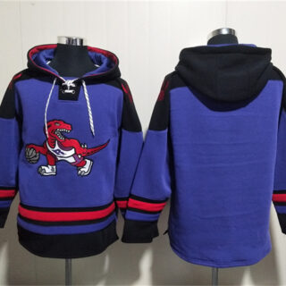 Men's Toronto Raptors Blank Purple Lace-Up Pullover Hoodie