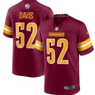 Men's Washington Commanders #52 Jamin Davis 2022 Burgundy Game Stitched Jersey