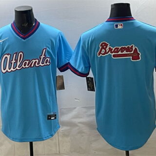 Men's Atlanta Braves Team Big Logo Powder Blue 2026 City Connect Stadium Stitched Baseball Jersey