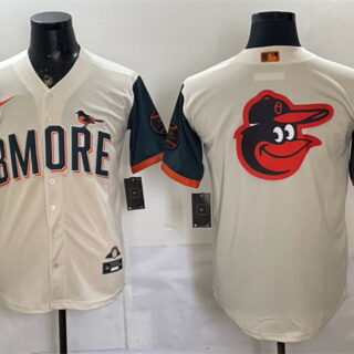 Men's Baltimore Orioles Team Big Logo Natural 2026 City Connect Stadium Stitched Baseball Jerseys