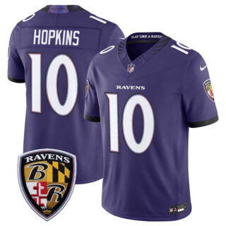 Men's Baltimore Ravens #10 DeAndre Hopkins Purple 2026 F.U.S.E Vapor Stitched Limited Football Jersey