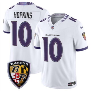Men's Baltimore Ravens #10 DeAndre Hopkins White 2026 F.U.S.E. Vapor Stitched Limited Football Jersey