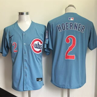 Men's Chicago Cubs #2 Nico Hoerner Blue 2026 2nd Alternate Limited Stitched Baseball Jersey