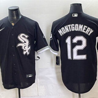 Men's Chicago White Sox #12 Colson Montgomery Black Stitched Baseball Jersey