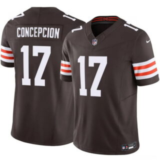 Men's Cleveland Browns #17 KC Concepcion Brown 2026 Draft F.U.S.E. Vapor Limited Stitched Football Jersey