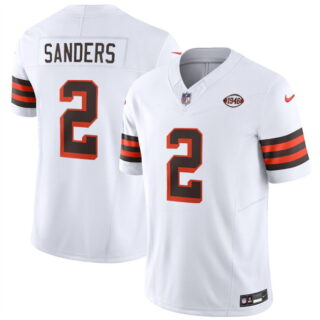 Men's Cleveland Browns #2 Shedeur Sanders White 2026 1946 Collection F.U.S.E. Vapor Limited Stitched Football Jersey