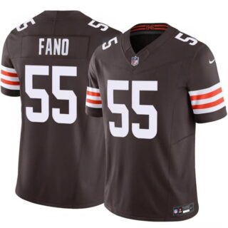 Men's Cleveland Browns #55 Spencer Fano Brown 2026 Draft F.U.S.E. Vapor Limited Stitched Football Jersey