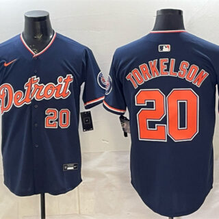 Men's Detroit Tigers #20 Spencer Torkelson Navy 2026 Alternate Vapor Premier Limited Stitched Baseball Jersey