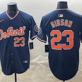 Men's Detroit Tigers #23 Kirk Gibson Navy 2026 Alternate Vapor Premier Limited Stitched Baseball Jersey