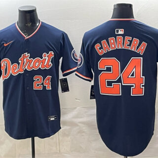 Men's Detroit Tigers #24 Miguel Cabrera Navy 2026 Alternate Vapor Premier Limited Stitched Baseball Jersey