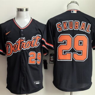 Men's Detroit Tigers #29 Tarik Skubal 2026 Navy Alternate Stitched Baseball Jersey