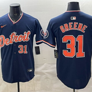 Men's Detroit Tigers #31 Riley Greene Navy 2026 Alternate Vapor Premier Limited Stitched Baseball Jersey