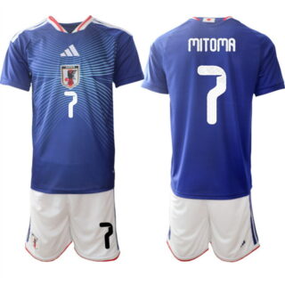 Men's Japan #7 Kaoru Mitoma 2026 Blue Home Soccer Jersey Suit