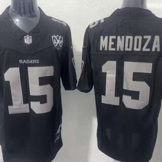 Men's Las Vegas Raiders #15 Fernando Mendoza Black F.U.S.E. 65th Anniversary Patch Vapor Untouchable Limited Stitched Football Jersey