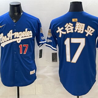 Men's Los Angeles Dodgers #17 Shohei Ohtani Royal 2026 Gold Collection 9x & B2B Champs Patch Stitched Baseball Jersey 003