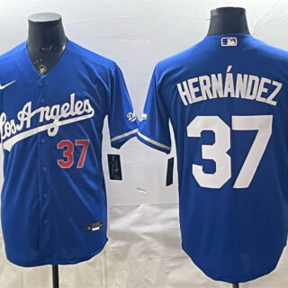 Men's Los Angeles Dodgers #37 Teoscar Hernandez Royal Alternate Stadium Stitched Baseball Jersey