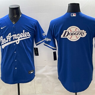 Men's Los Angeles Dodgers Team Big Logo Royal Alternate Stadium Stitched Baseball Jerseys 001