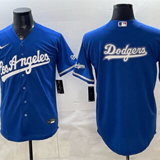 Men's Los Angeles Dodgers Team Big Logo Royal Alternate Stadium Stitched Baseball Jerseys