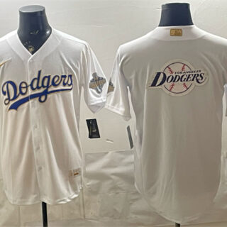 Men's Los Angeles Dodgers Team Big Logo White 2026 Gold Collection Stadium Stitched Baseball Jersey 003