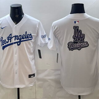Men's Los Angeles Dodgers Team Big Logo White Alternate Stadium Stitched Baseball Jersey