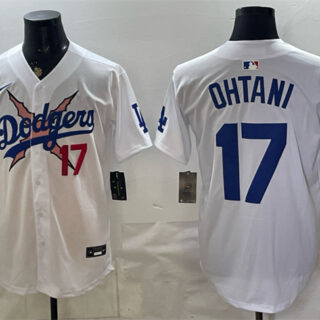 Men's Los Angeles Dodgers x One Piece #17 Shohei Ohtani White Vapor Premier Limited Stitched Baseball Jersey