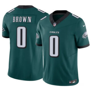 Men's Philadelphia Eagles #0 Hollywood Brown Green 2026 F.U.S.E. Vapor Untouchable Limited Stitched Football Jersey