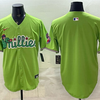 Men's Philadelphia Phillies Blank Light Green Phanatic Limited Stitched Jersey
