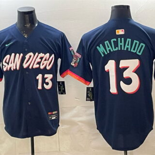 Men's San Diego Padres #13 Manny Machado Obsidian 2026 City Connect Limited Stitched Baseball Jersey