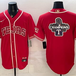 Men's Texas Rangers Team Big Logo Red 2026 City Connect Stadium Stitched Baseball Jerseys