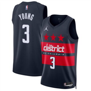 Men's Washington Wizards #33 Kyle Kuzma Navy 2024 25 Statement Edition Stitched Basketball Jersey