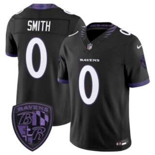 Men's Baltimore Ravens #0 Roquan Smith Black 2026 F.U.S.E. Alternate Vapor Limited Football Stitched Jersey
