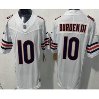 Men's Chicago Bears #10 Luther Burden III Limited White FUSE Vapor Jersey