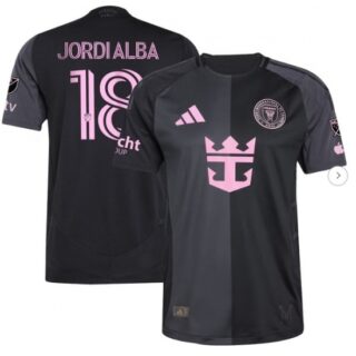 Men's Inter Miami CF Jordi Alba Ramos Black 2025 The Fortitude Kit Authentic Player Jersey