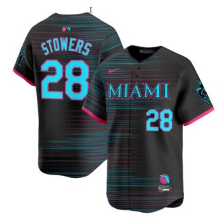 Men's Miami Marlins #28 Kyle Stowers Jersey 2025 City Connect Vapor Premier Limited Stitched