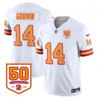 Men's Tampa Bay Buccaneers #14 Chris Godwin White 2025 F.U.S.E. 50th Anniversary Vapor Limited Football Stitched Jersey