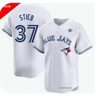 Men's Toronto Blue Jays #37 Dave Stieb White Flex Base Stitched Jersey