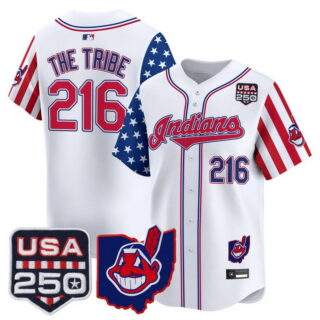Men's Cleveland Indians #216 The Tribe America 250 Edition Vapor Premier Limited Jersey All Stitched