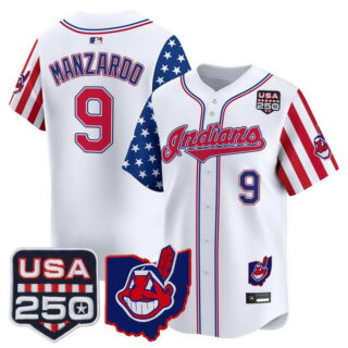 Men's Cleveland Indians #9 Kyle Manzardo America 250 Edition Vapor Premier Limited Jersey All Stitched