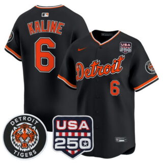 Men's Detroit Tigers #6 Al Kaline 2026 Alternate Vapor Premier Limited Jersey 250America Patch All Stitched Black