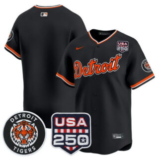 Men's Detroit Tigers Team 2026 Alternate Vapor Premier Limited Jersey 250America Patch All Stitched Black