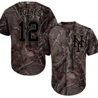 Mets #12 Juan Lagares Camo Realtree Collection Cool Base Stitched Baseball Jersey