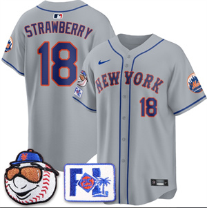 New York Mets 2025 Spring Training BASEBALL Jersey All Stitched Gray Darryl Strawberry #18