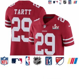 Nike 49ers #29 Jaquiski Tartt Red Super Bowl LIV 2020 Team Color Men's Stitched NFL Vapor Untouchable Limited Jersey